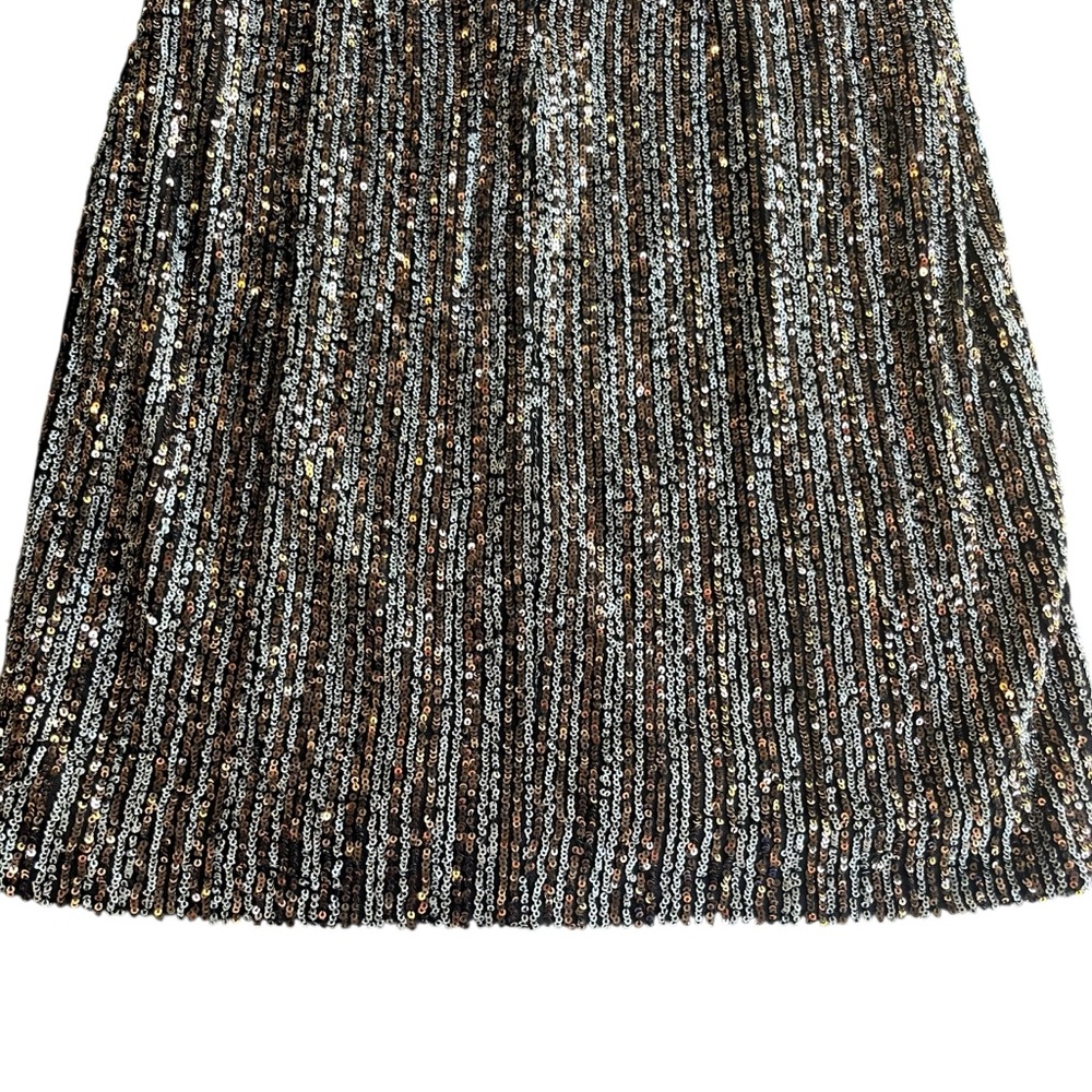Vince Camuto Gold and Silver Long Sleeve Sequin Mini Dress Size 4 Cocktail Party - Picture 9 of 9